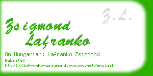 zsigmond lafranko business card